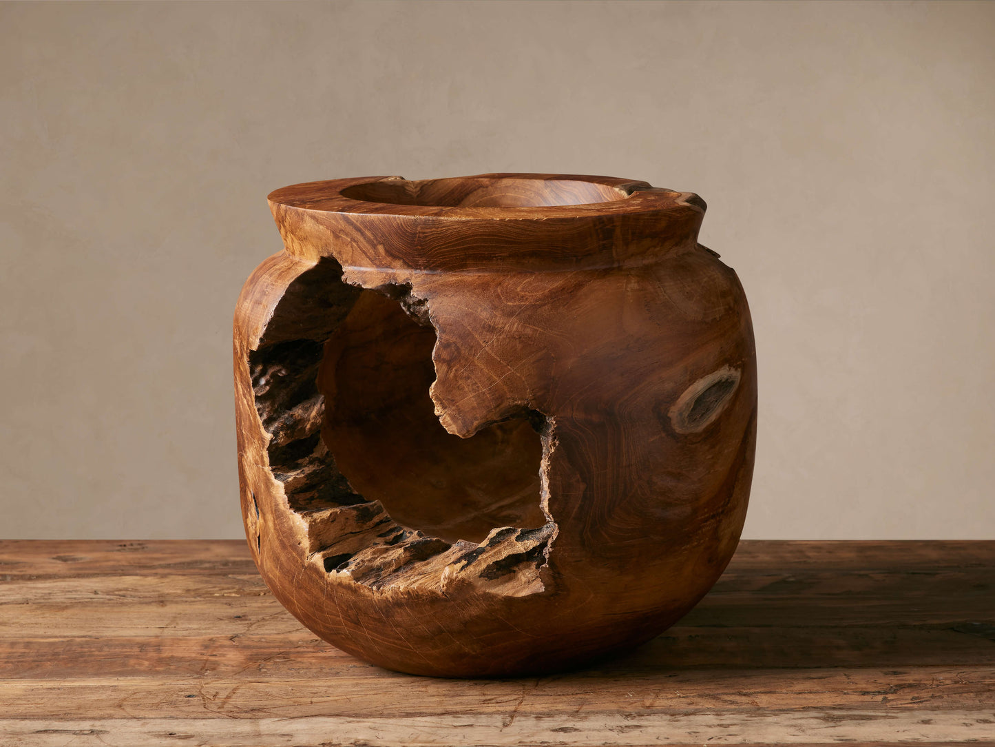 Natural Root Teak Vase